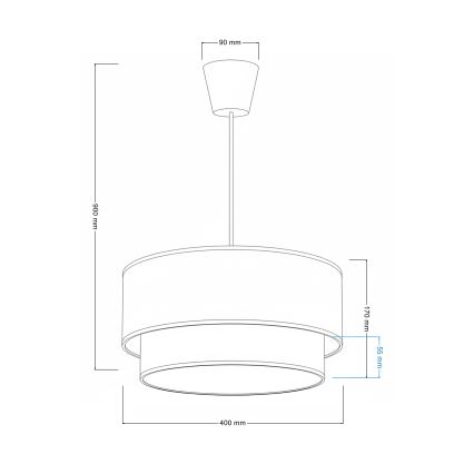 Brilagi - LED Dětský lustr na lanku BOBO 1xE27/10W/230V pr. 40 cm krémová/modrá/medvídci
