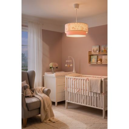 Brilagi - LED Dětský lustr na lanku BOBO 1xE27/10W/230V pr. 40 cm krémová/růžová/králíčci