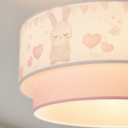 Brilagi - LED Dětský lustr na lanku BOBO 1xE27/10W/230V pr. 40 cm krémová/růžová/králíčci