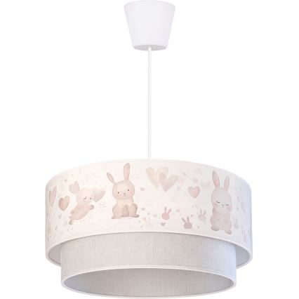 Brilagi - LED Dětský lustr na lanku BOBO 1xE27/10W/230V pr. 40 cm krémová/šedá/králíčci