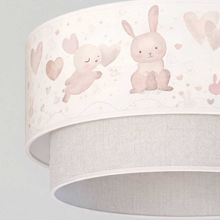 Brilagi - LED Dětský lustr na lanku BOBO 1xE27/10W/230V pr. 40 cm krémová/šedá/králíčci