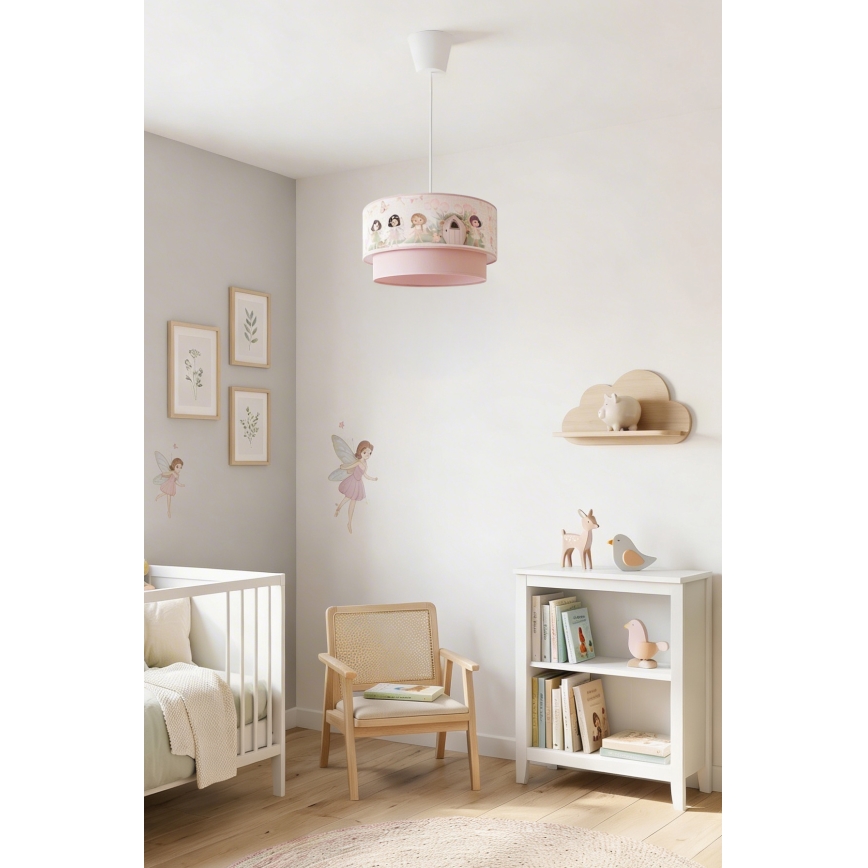 Brilagi - LED Dětský lustr na lanku BOBO 1xE27/10W/230V pr. 40 cm růžová/víly