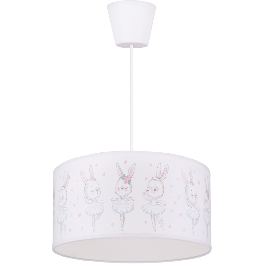 Brilagi - LED Dětský lustr na lanku BOBO 1xE27/60W/230V pr. 35 cm bílá/králíčci