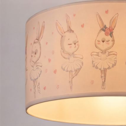 Brilagi - LED Dětský lustr na lanku BOBO 1xE27/60W/230V pr. 35 cm bílá/králíčci