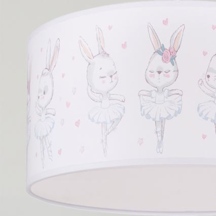 Brilagi - LED Dětský lustr na lanku BOBO 1xE27/60W/230V pr. 35 cm bílá/králíčci