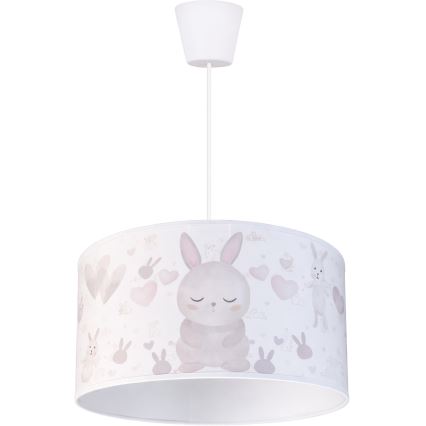 Brilagi - LED Dětský lustr na lanku BOBO 1xE27/60W/230V pr. 35 cm bílá/králíčci
