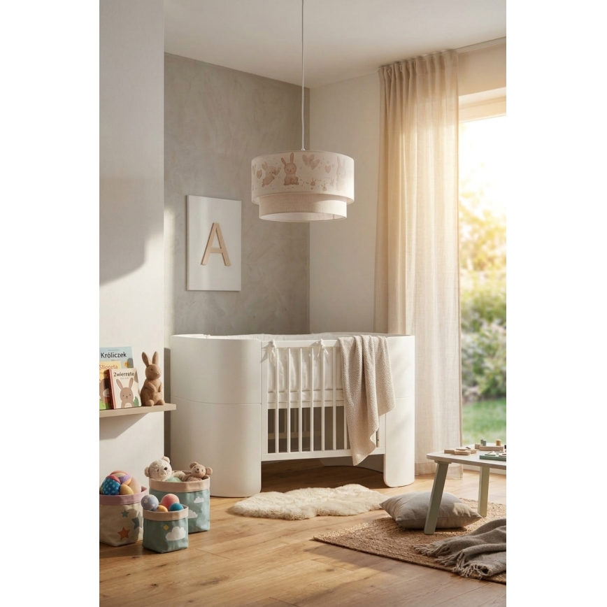Brilagi - LED Dětský lustr na lanku BOBO 1xE27/60W/230V pr. 35 cm bílá/králíčci
