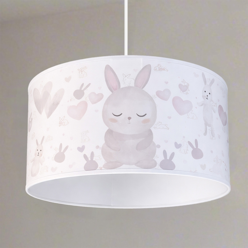 Brilagi - LED Dětský lustr na lanku BOBO 1xE27/60W/230V pr. 35 cm bílá/králíčci