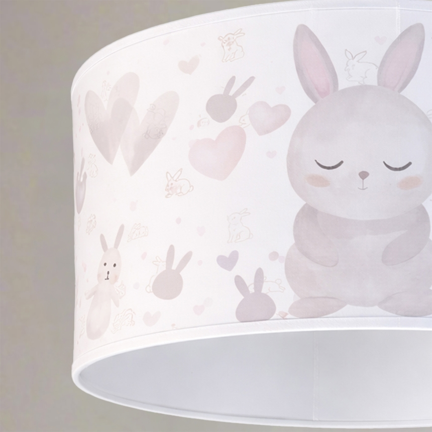 Brilagi - LED Dětský lustr na lanku BOBO 1xE27/60W/230V pr. 35 cm bílá/králíčci