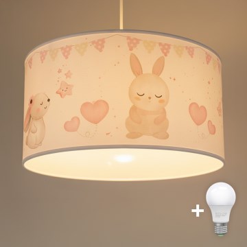 Brilagi - LED Dětský lustr na lanku BOBO 1xE27/60W/230V pr. 35 cm bílá/králíčci