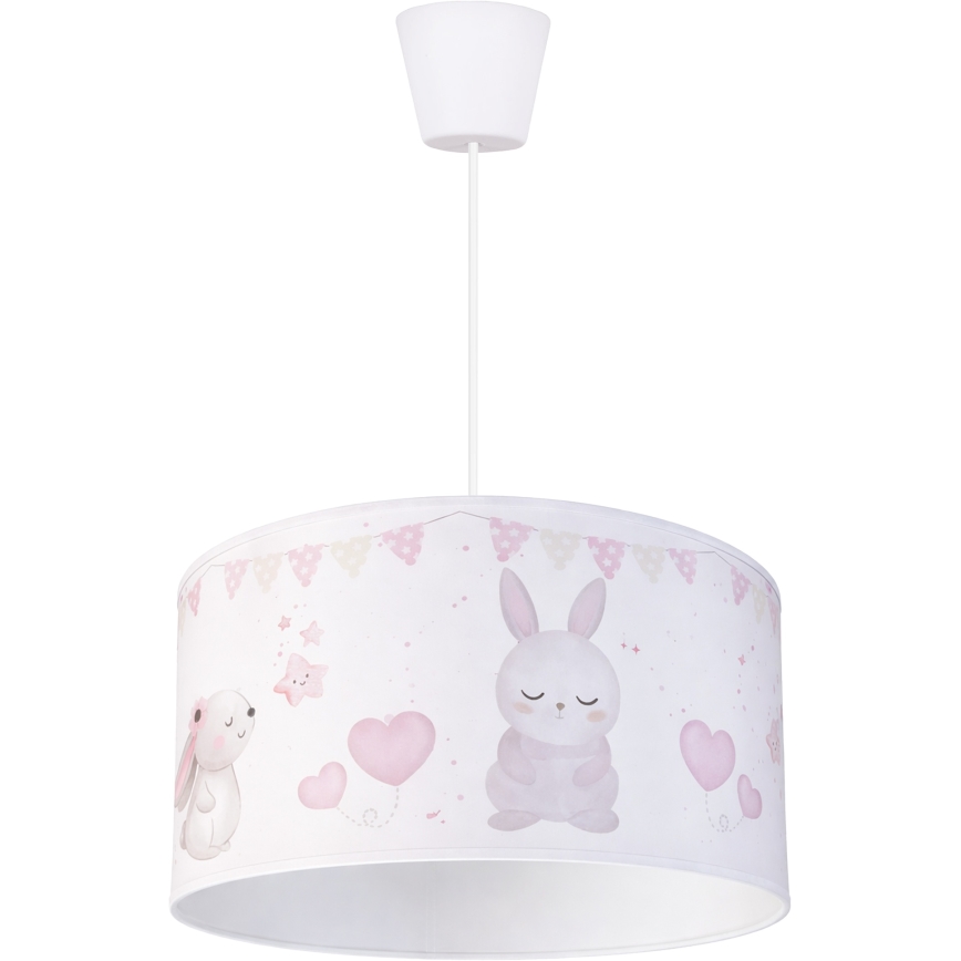 Brilagi - LED Dětský lustr na lanku BOBO 1xE27/60W/230V pr. 35 cm bílá/králíčci