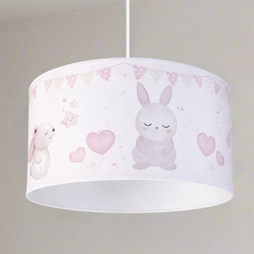 Brilagi - LED Dětský lustr na lanku BOBO 1xE27/60W/230V pr. 35 cm bílá/králíčci
