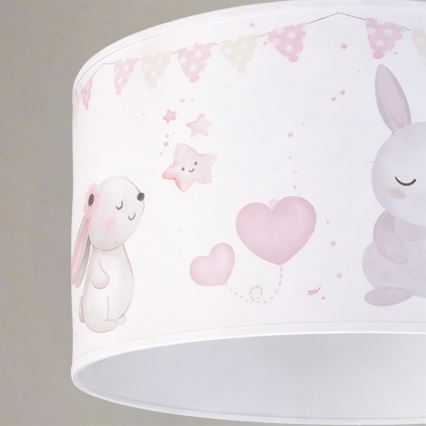 Brilagi - LED Dětský lustr na lanku BOBO 1xE27/60W/230V pr. 35 cm bílá/králíčci