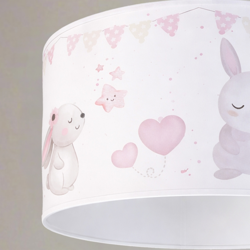 Brilagi - LED Dětský lustr na lanku BOBO 1xE27/60W/230V pr. 35 cm bílá/králíčci