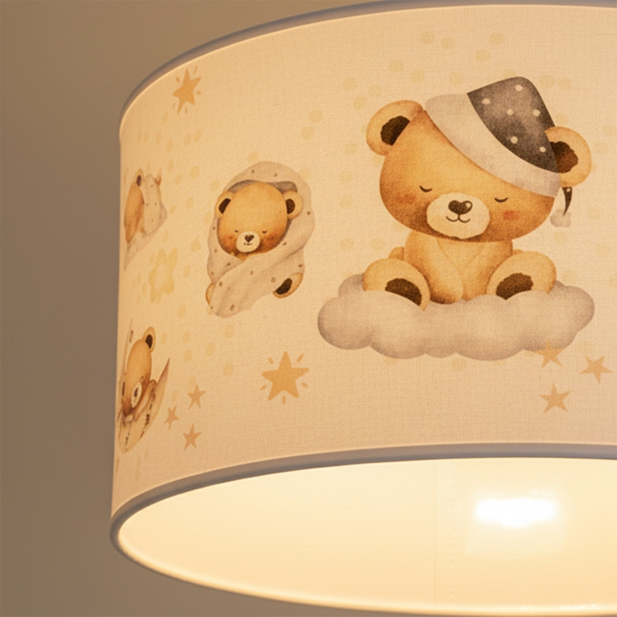 Brilagi - LED Dětský lustr na lanku BOBO 1xE27/60W/230V pr. 35 cm bílá/medvídci