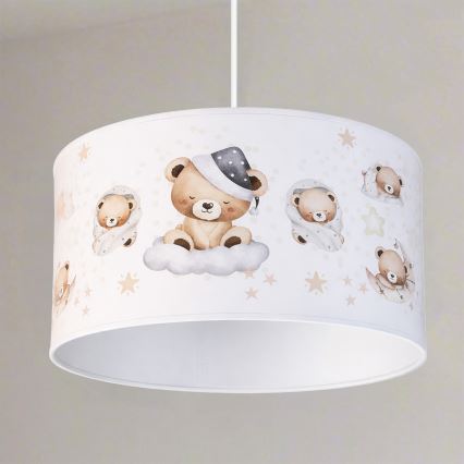Brilagi - LED Dětský lustr na lanku BOBO 1xE27/60W/230V pr. 35 cm bílá/medvídci