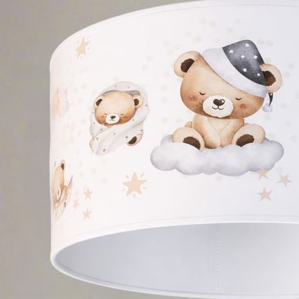 Brilagi - LED Dětský lustr na lanku BOBO 1xE27/60W/230V pr. 35 cm bílá/medvídci