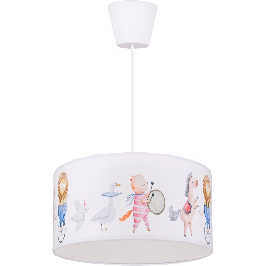 Brilagi - LED Dětský lustr na lanku BOBO 1xE27/60W/230V pr. 35 cm bílá/zvířátka