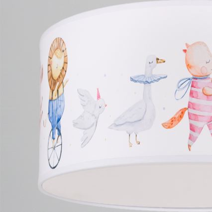 Brilagi - LED Dětský lustr na lanku BOBO 1xE27/60W/230V pr. 35 cm bílá/zvířátka