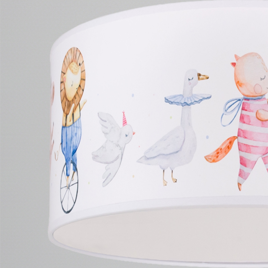 Brilagi - LED Dětský lustr na lanku BOBO 1xE27/60W/230V pr. 35 cm bílá/zvířátka