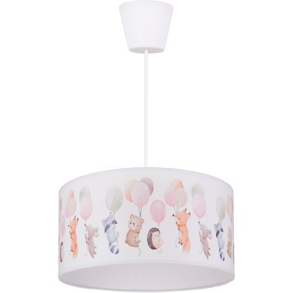 Brilagi - LED Dětský lustr na lanku BOBO 1xE27/60W/230V pr. 35 cm bílá/zvířátka