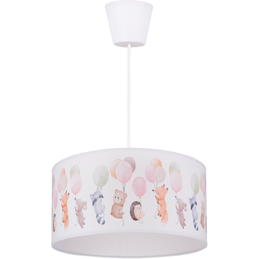 Brilagi - LED Dětský lustr na lanku BOBO 1xE27/60W/230V pr. 35 cm bílá/zvířátka