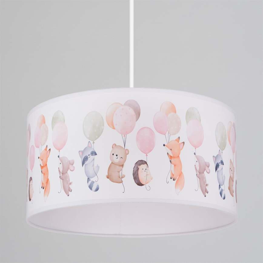 Brilagi - LED Dětský lustr na lanku BOBO 1xE27/60W/230V pr. 35 cm bílá/zvířátka