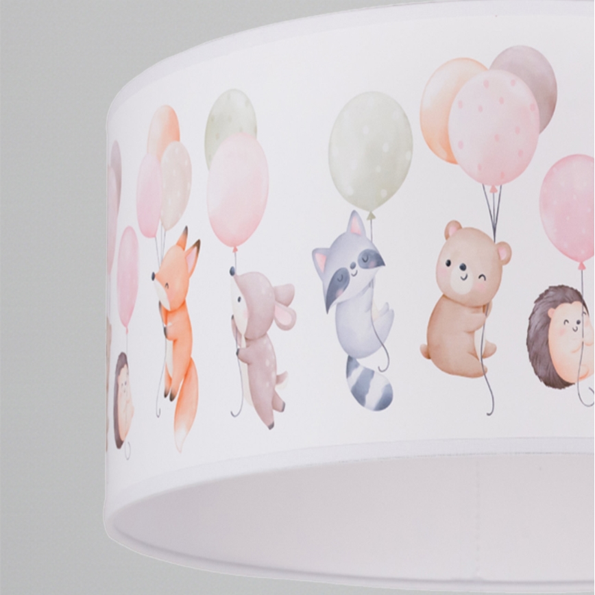 Brilagi - LED Dětský lustr na lanku BOBO 1xE27/60W/230V pr. 35 cm bílá/zvířátka