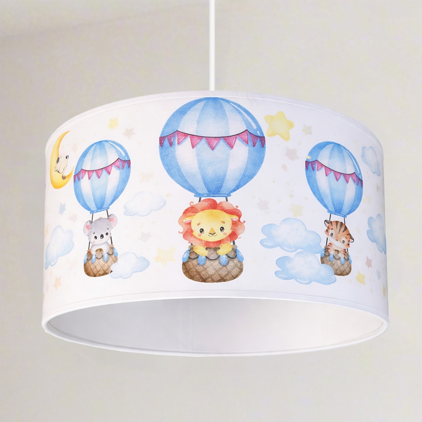 Brilagi - LED Dětský lustr na lanku BOBO 1xE27/60W/230V pr. 35 cm bílá/zvířátka