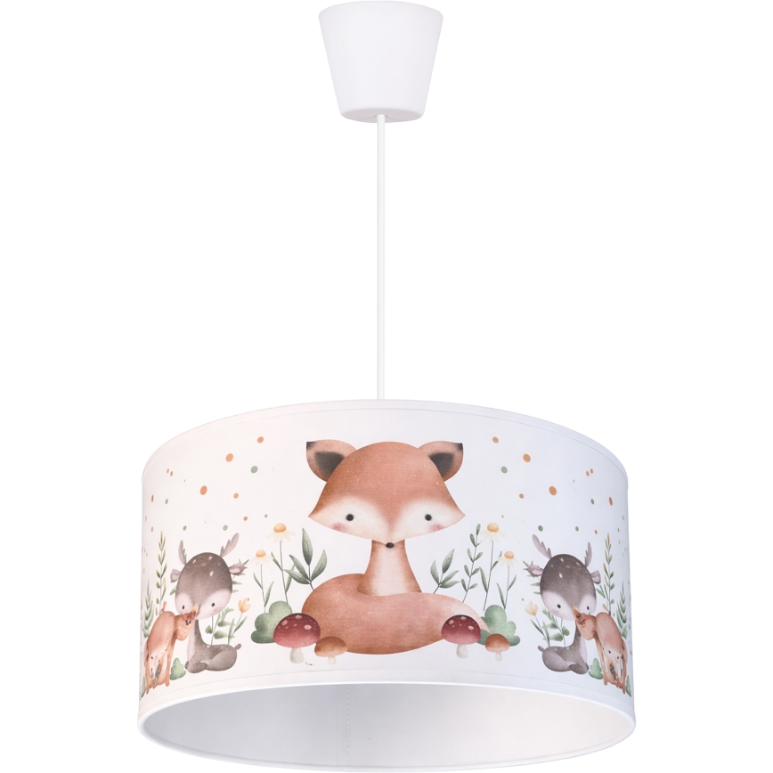 Brilagi - LED Dětský lustr na lanku BOBO 1xE27/60W/230V pr. 35 cm bílá/zvířátka