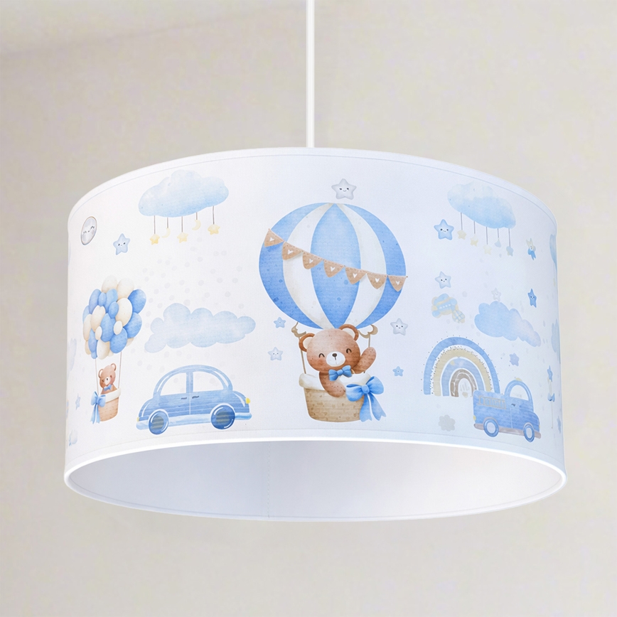 Brilagi - LED Dětský lustr na lanku BOBO 1xE27/60W/230V pr. 35 cm modrá/medvídci