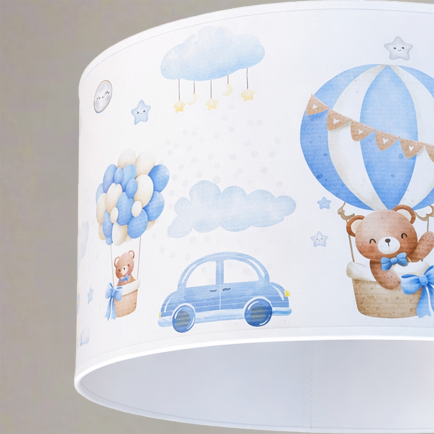 Brilagi - LED Dětský lustr na lanku BOBO 1xE27/60W/230V pr. 35 cm modrá/medvídci