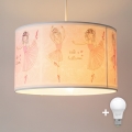 Brilagi - LED Dětský lustr na lanku BOBO 1xE27/60W/230V pr. 35 cm růžová/baletky