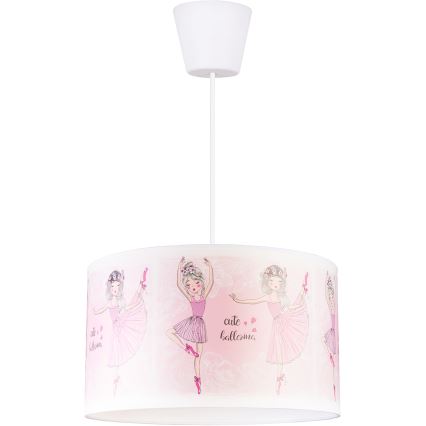 Brilagi - LED Dětský lustr na lanku BOBO 1xE27/60W/230V pr. 35 cm růžová/baletky