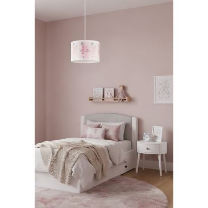 Brilagi - LED Dětský lustr na lanku BOBO 1xE27/60W/230V pr. 35 cm růžová/baletky