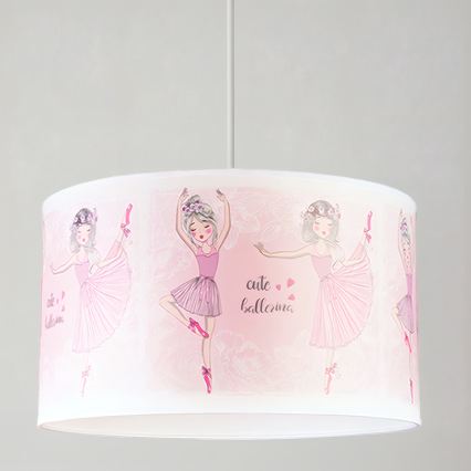 Brilagi - LED Dětský lustr na lanku BOBO 1xE27/60W/230V pr. 35 cm růžová/baletky