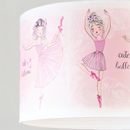 Brilagi - LED Dětský lustr na lanku BOBO 1xE27/60W/230V pr. 35 cm růžová/baletky
