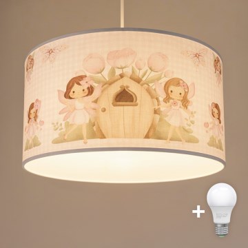 Brilagi - LED Dětský lustr na lanku BOBO 1xE27/60W/230V pr. 35 cm růžová/víly