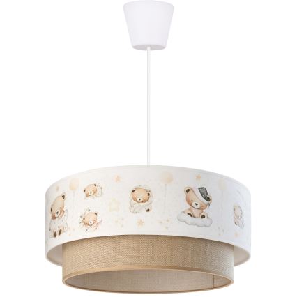 Brilagi - LED Dětský lustr na lanku BOBO 1xE27/60W/230V pr. 40 cm bílá/béžová/medvídci