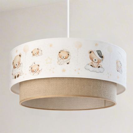 Brilagi - LED Dětský lustr na lanku BOBO 1xE27/60W/230V pr. 40 cm bílá/béžová/medvídci