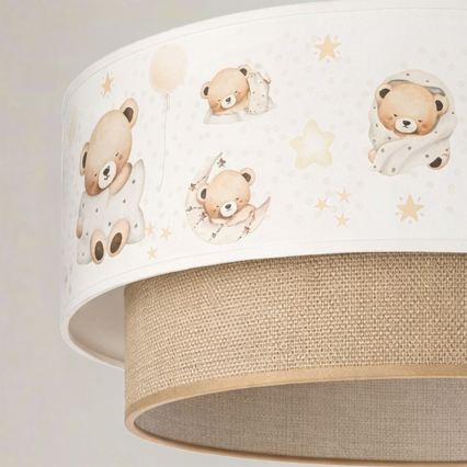 Brilagi - LED Dětský lustr na lanku BOBO 1xE27/60W/230V pr. 40 cm bílá/béžová/medvídci