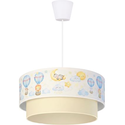 Brilagi - LED Dětský lustr na lanku BOBO 1xE27/60W/230V pr. 40 cm bílá/béžová/zvířátka