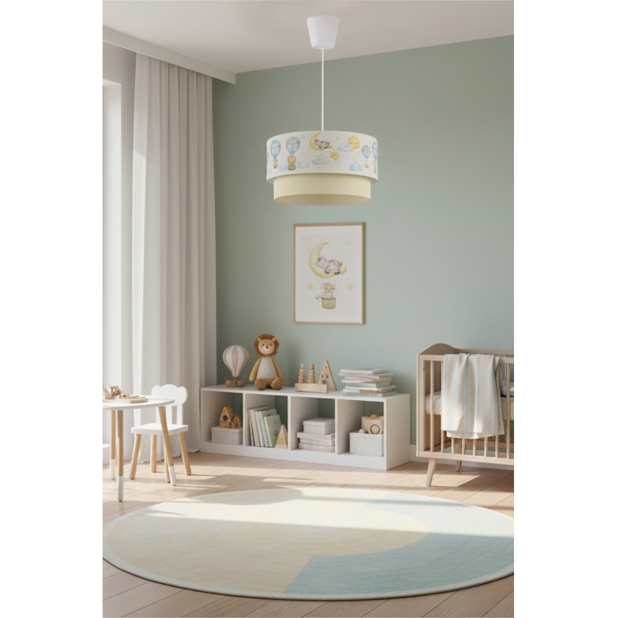 Brilagi - LED Dětský lustr na lanku BOBO 1xE27/60W/230V pr. 40 cm bílá/béžová/zvířátka