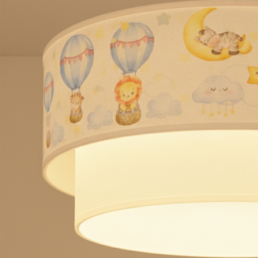 Brilagi - LED Dětský lustr na lanku BOBO 1xE27/60W/230V pr. 40 cm bílá/béžová/zvířátka