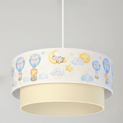 Brilagi - LED Dětský lustr na lanku BOBO 1xE27/60W/230V pr. 40 cm bílá/béžová/zvířátka