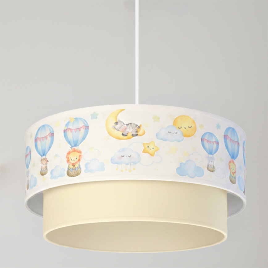 Brilagi - LED Dětský lustr na lanku BOBO 1xE27/60W/230V pr. 40 cm bílá/béžová/zvířátka