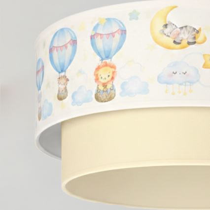 Brilagi - LED Dětský lustr na lanku BOBO 1xE27/60W/230V pr. 40 cm bílá/béžová/zvířátka
