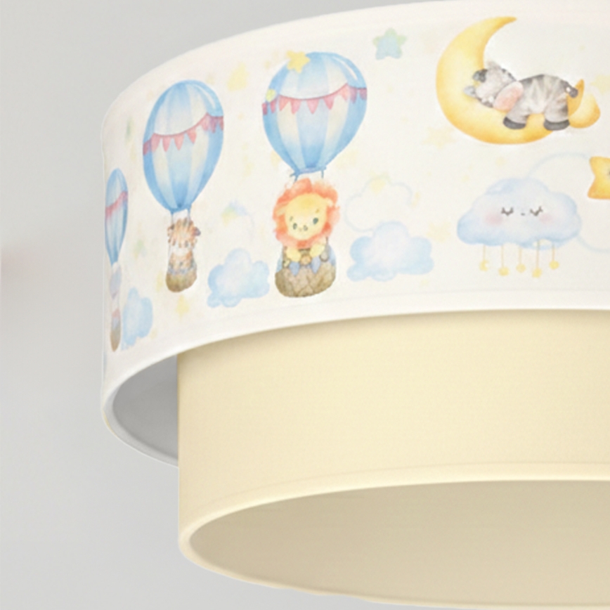 Brilagi - LED Dětský lustr na lanku BOBO 1xE27/60W/230V pr. 40 cm bílá/béžová/zvířátka