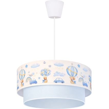 Brilagi - LED Dětský lustr na lanku BOBO 1xE27/60W/230V pr. 40 cm krémová/modrá/medvídci