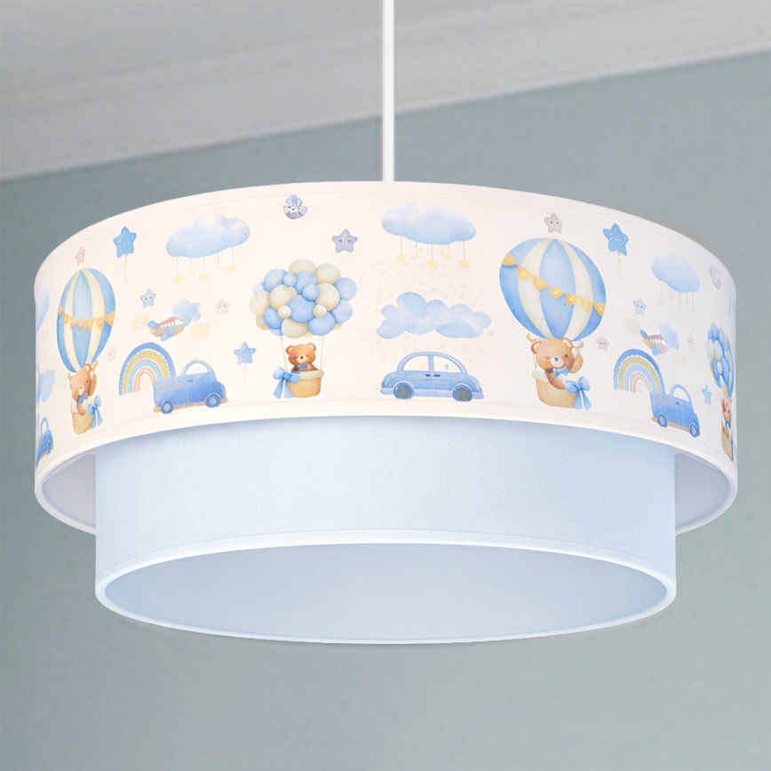 Brilagi - LED Dětský lustr na lanku BOBO 1xE27/60W/230V pr. 40 cm krémová/modrá/medvídci